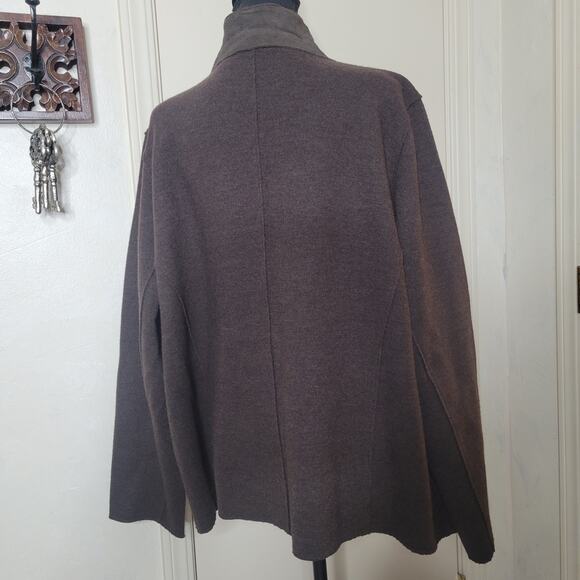EILEEN FISHER Women Lamb Suede Merino Wool Felted Knit Blazer Jacket Shacket✨️2X - Picture 8 of 16
